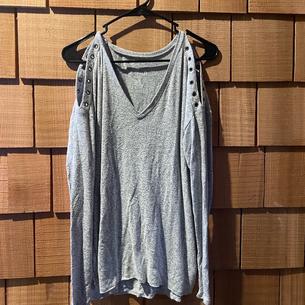 American Eagle Outfitters Gray Tank Top with Button Accents